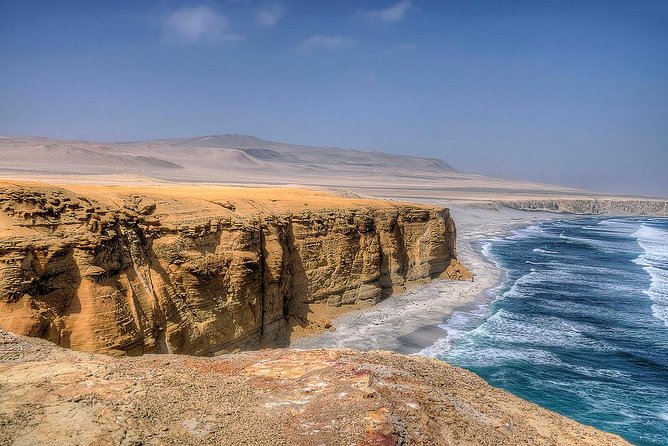 Ballestas island & Paracas reserve from PISCO CRUISESHIP TERMINAL - Red Beach, Yumaque, and the reserve’s desert colors