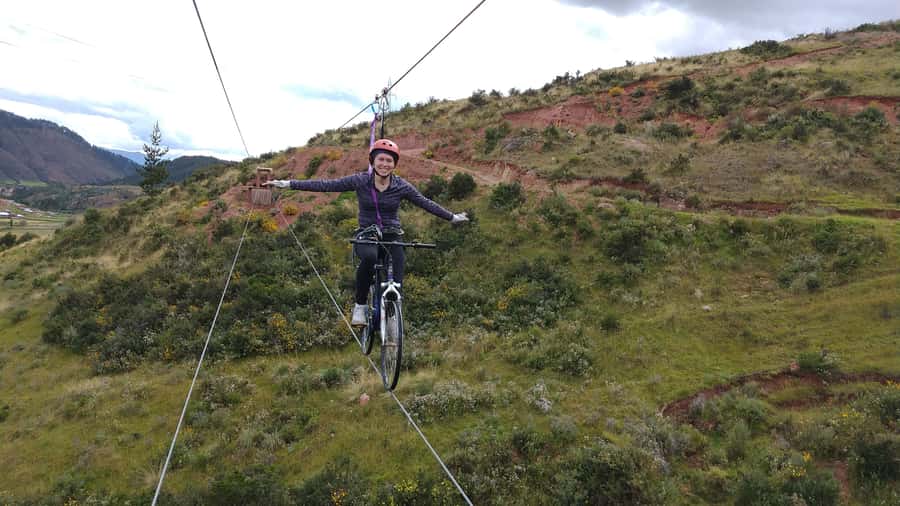 Cusco: Extreme Sky Bike and Rappelling Adventure - The 45-meter via ferrata starts the challenge