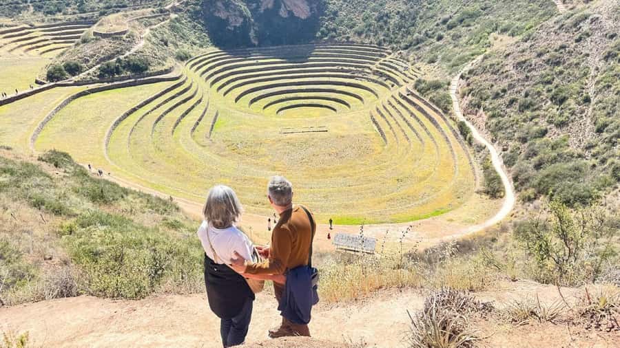 Cusco: Moray, Maras Salt Mines, and Chinchero Weavers Tour - Moray at 11,318 feet: Inca farming in giant circles