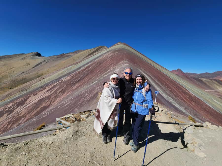 From Cusco: Full Day Tour to Vinincunca Rainbow Mountain - At the Viewpoint: Striped Mountain Colors and Open Scenery