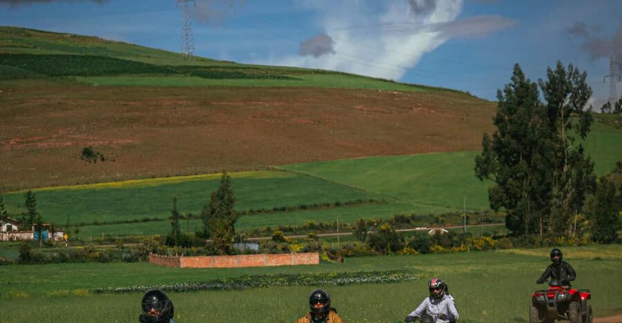From Cusco: Quad bike tour Moray and Salt Mines - Maras Salt Mines, white ponds on the mountainside