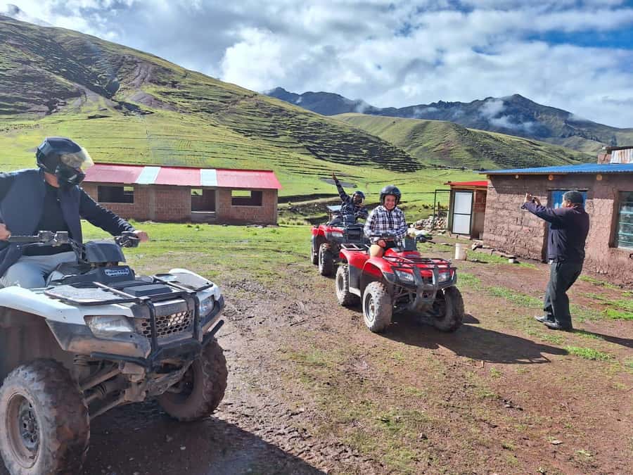 From cusco: Rainbow Mountain ATV Tour with meals - Twenty minutes through red mountain country