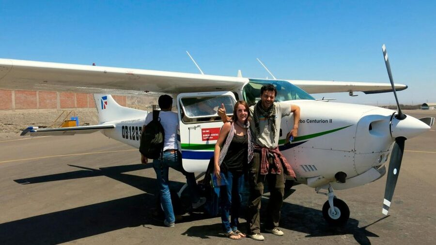 From Nazca: Flight in a light aircraft over the Nazca Lines - Explanations from an English or Spanish pilot
