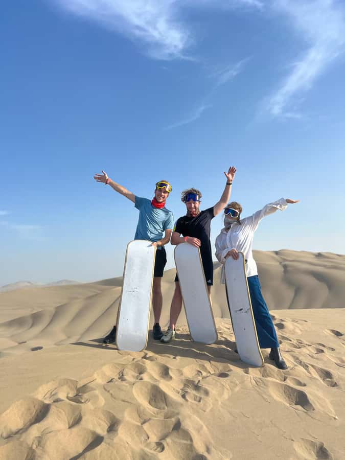 Ica/Huacachina: Crazy buggy in the dunes at sunset + sand sled - What $21 gets you