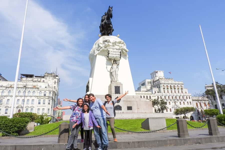 Lima: City Highlights Small Group Tour - San Martin Square and the grand republican center