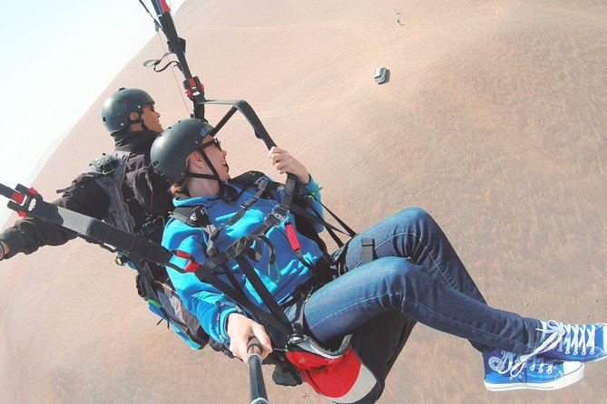 Paragliding Flight at Paracas National Reservation - Leaving Paracas town for the flying zone