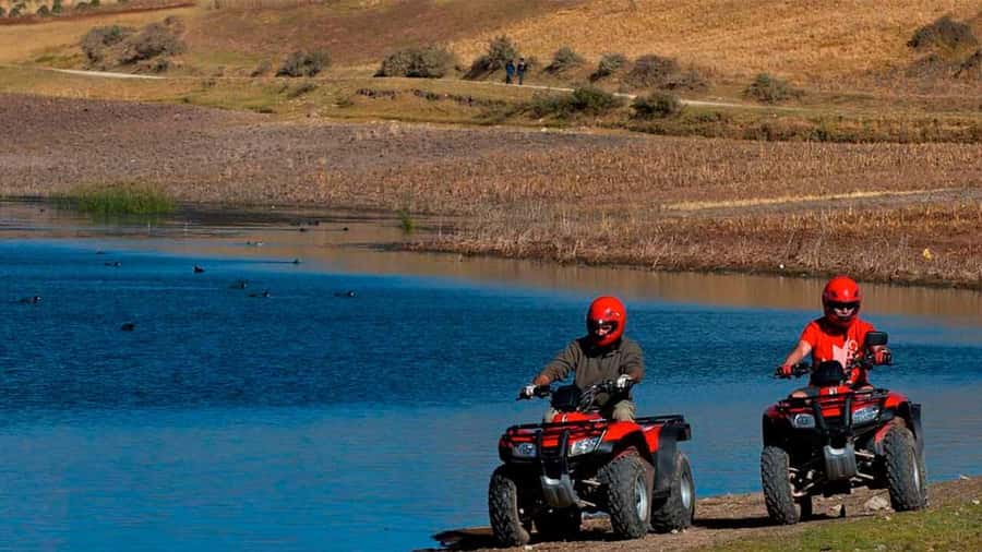 Sacred Valley: Huaypoo Lagoon and Maras by Quad Bike - ATV - Seeing the Maras salt pools from the viewpoint